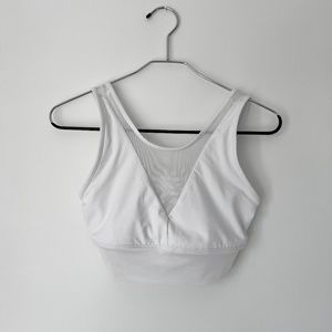 ALO Yoga Mesh Workout Bra Top XS Jubilee White